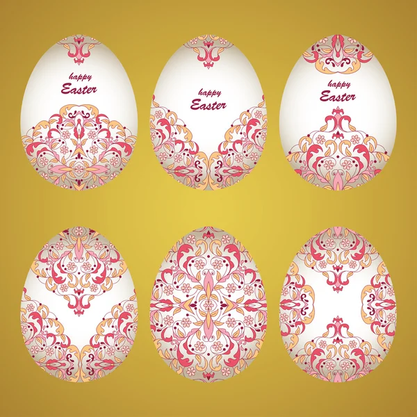 Floral ornamental eggs. — Stock Vector