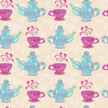 Vintage çaydanlık ve bardak