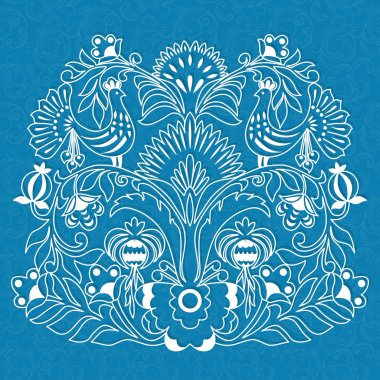 Mavi kuşlar kompozisyonu