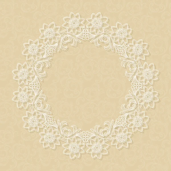 Circle lace ornament — Stock Vector