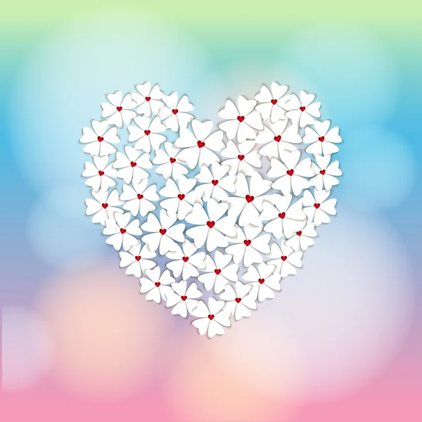 Flores en forma de corazón — Vector de stock