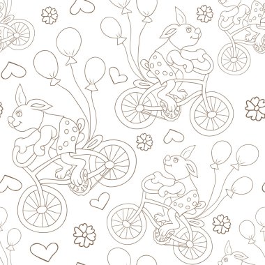 Bunny topları ile bisiklet üzerinde