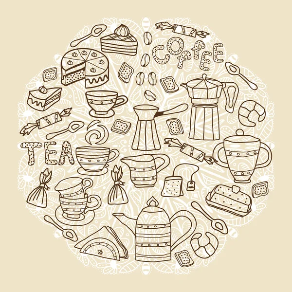 Set of accessories for tea — Stock Vector