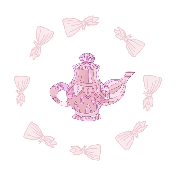 茶壶和糖果 — 图库矢量图片