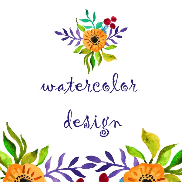 Aquarela design floral — Vetor de Stock