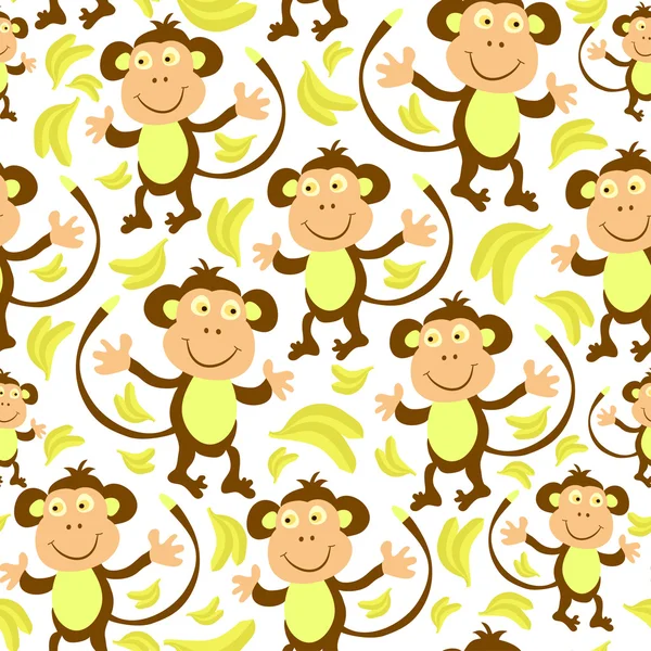 Monkey and banana seamless background — Stock Vector © mammairina #6291562