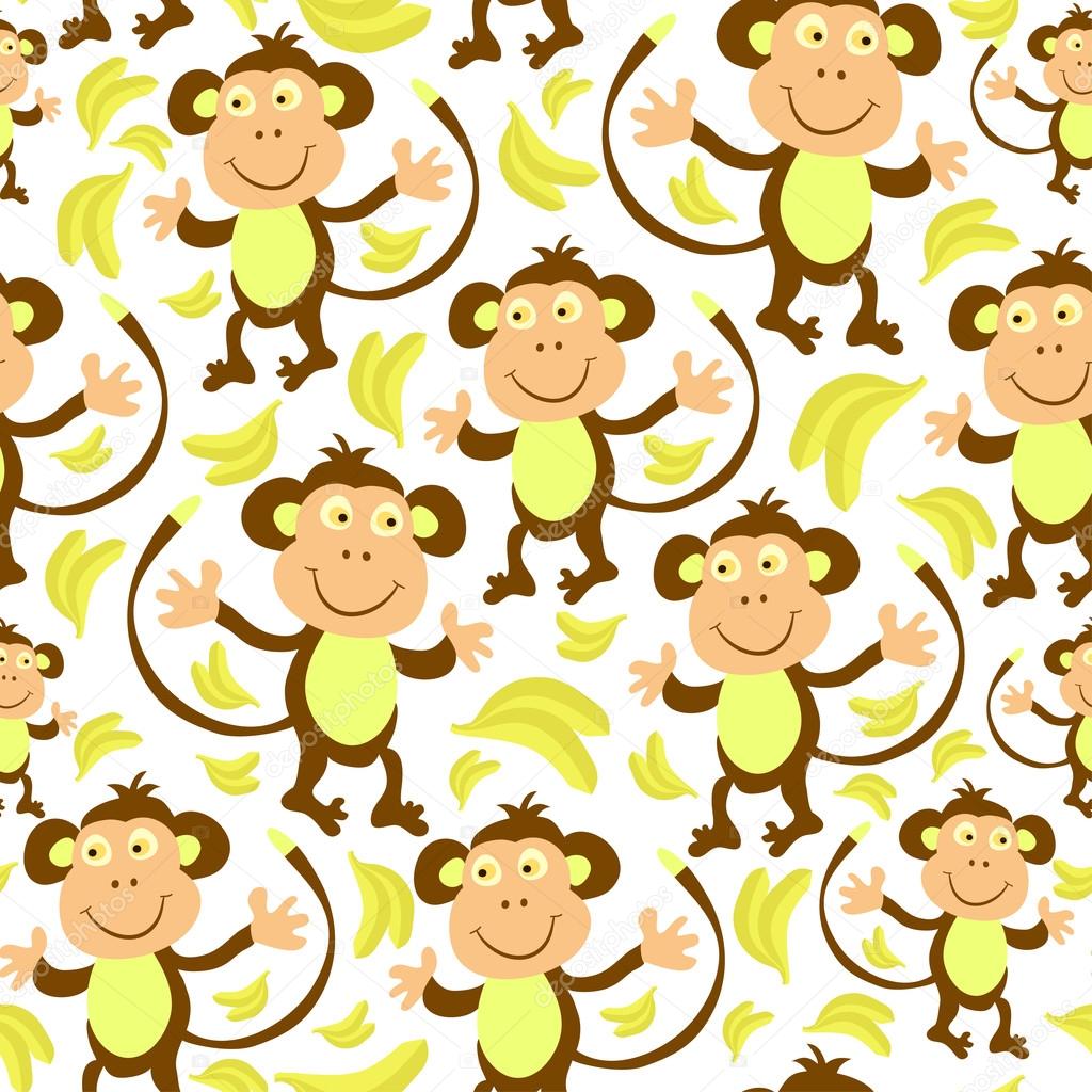 Monkeys and bananas background — Stock Vector © sacredolga #81667520