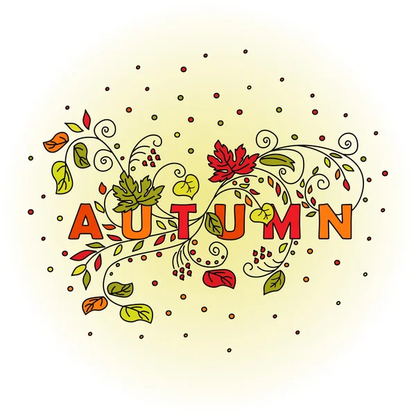 Tipografía otoñal. Hojas de otoño . — Archivo Imágenes Vectoriales