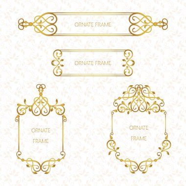 Dekoratif çerçeveler vektörel ayarla