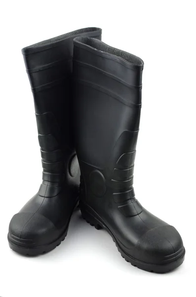 Black rubber boots