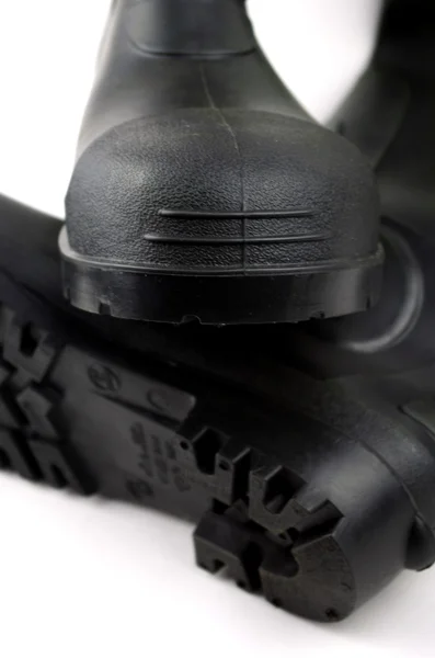 Black rubber boots