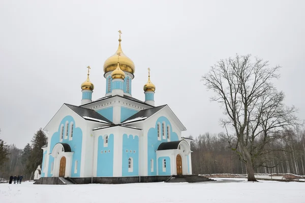 Blue stone Orthodox Church in winter — Stock Photo, Image