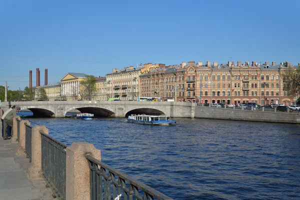 Набережная реки Фонтанки, Московский проспект и Обухов — стоковое фото