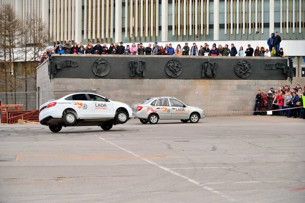 Petersburg Russland April 2017 Lada Autos Umgeben Das Publikum Beim — Stockfoto