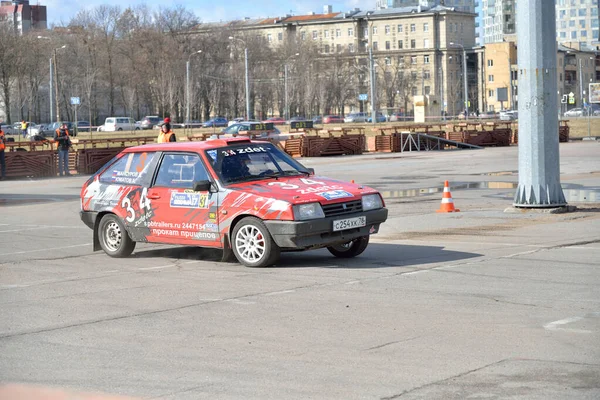 Petersburg Russia April 2017 Auto Beweging Deelnemer Aan World Car — Stockfoto