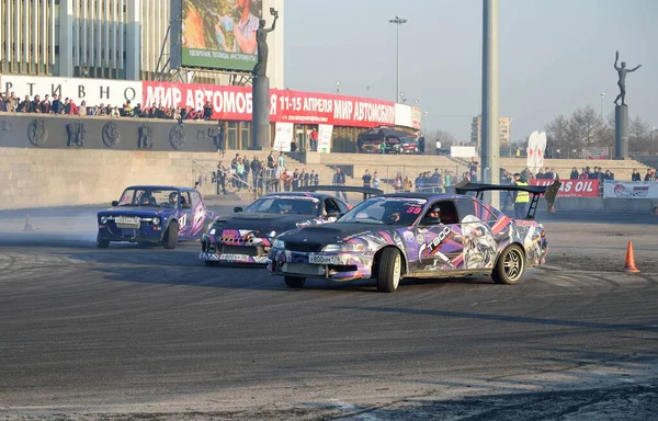 Petersburg Russia Kwiecień 2017 Samochody Sportowe Drift Team T800 Sprincie — Zdjęcie stockowe