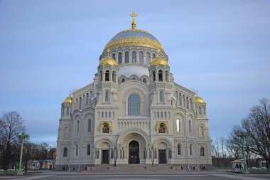 Kışın Kronstadt deniz Nicholas Katedrali