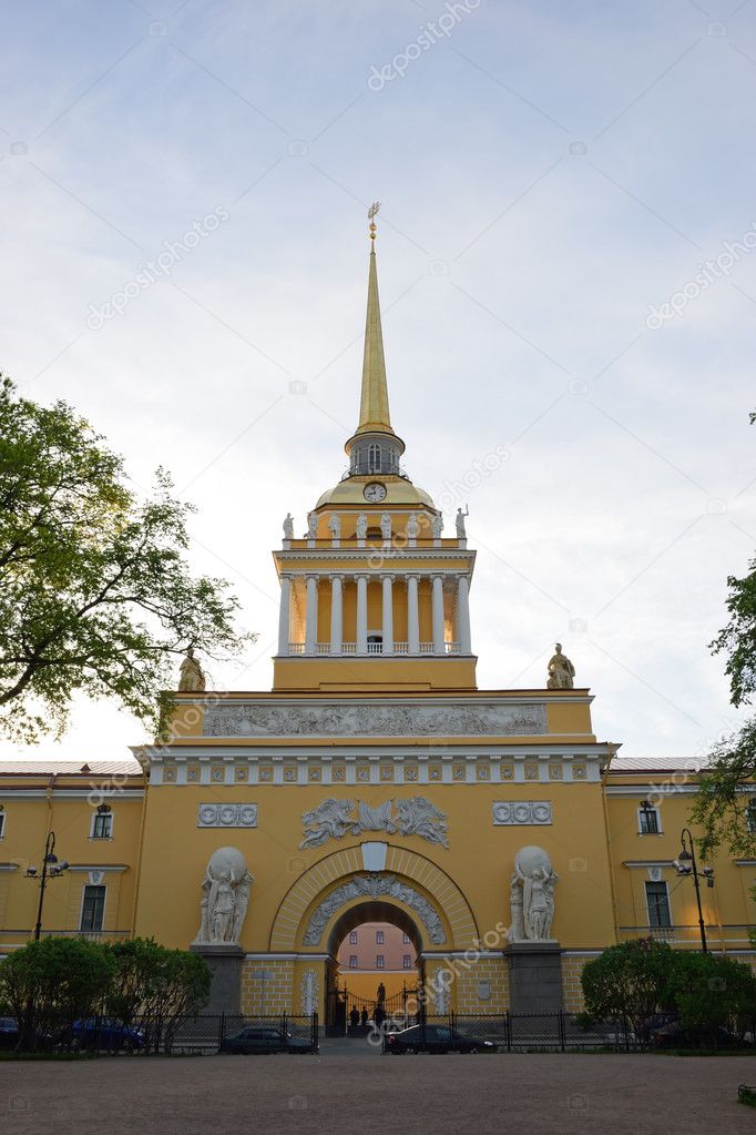 The main entrance to the Admiralty in St. Petersburg