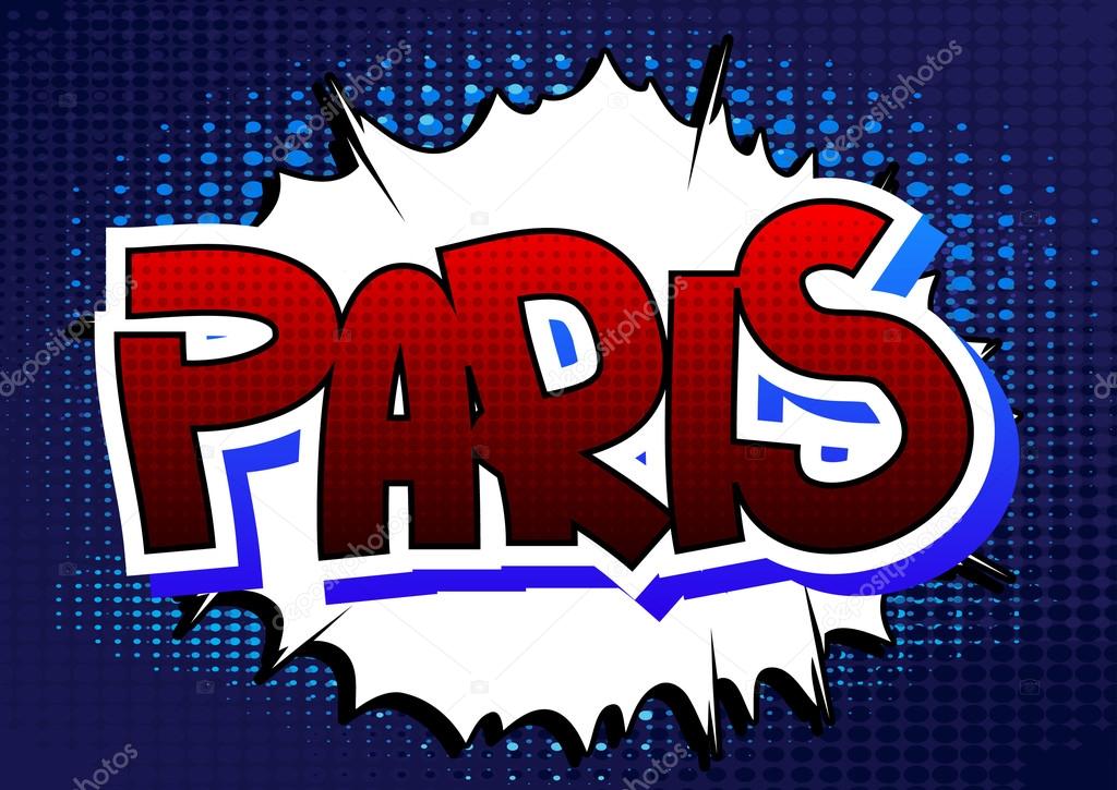 Paris - Comic book style word
