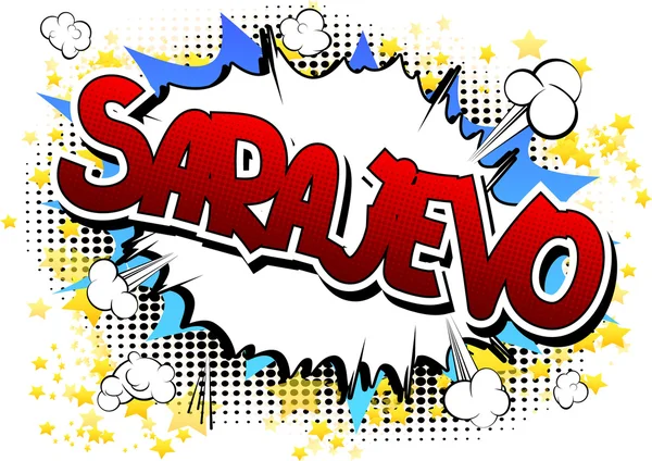 Sarajevo - ein Wort im Comic-Stil — Stockvektor