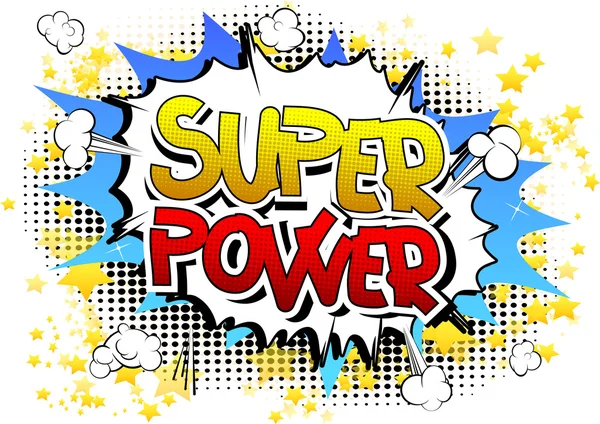 Super Power - Kata bergaya buku komik - Stok Vektor