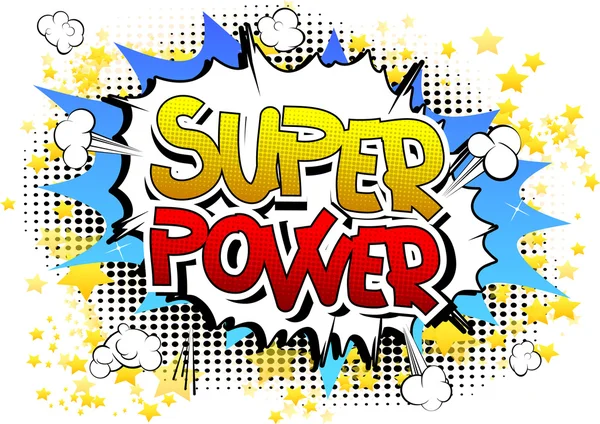 Super Power - Parola in stile fumetto — Vettoriale Stock