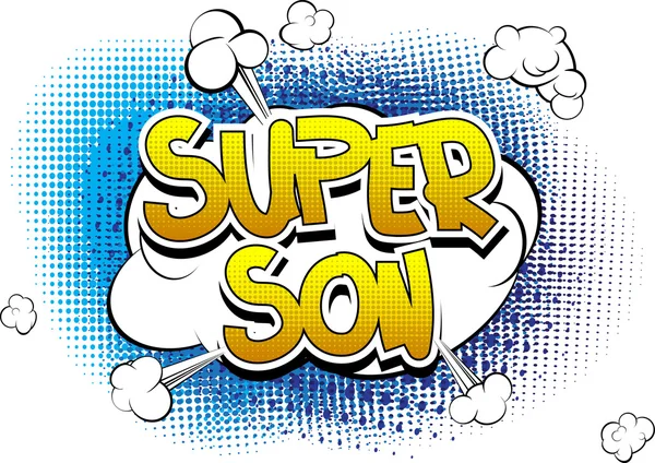 Super son - ein Wort im Comic-Stil. — Stockvektor