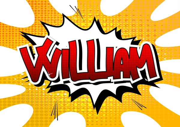 William - мужское имя в стиле комиксов — стоковый вектор