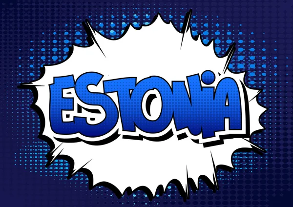 Estland - ein Wort im Comic-Stil — Stockvektor