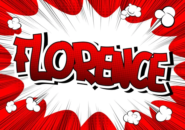 Florens - serietidning stil word — Stock vektor