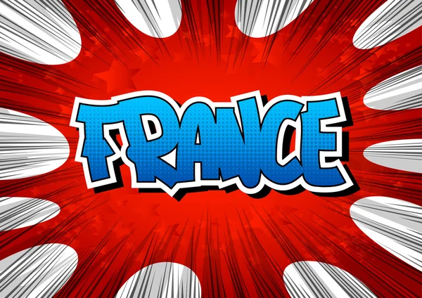 Francia - Palabra de estilo de cómic — Vector de stock