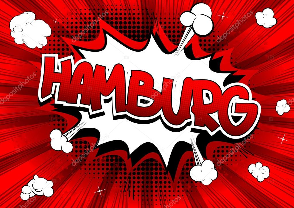 Hamburg Comic Book Style Word Stock Vector C Noravector