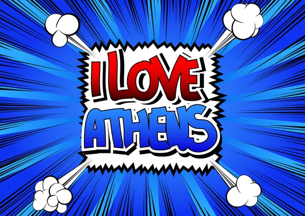 I Love Athens - Mot de style BD — Image vectorielle