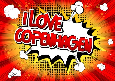 Ben aşk Kopenhag - çizgi roman tarzı kelime