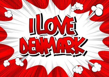 Ben aşk Danimarka - çizgi roman tarzı kelime