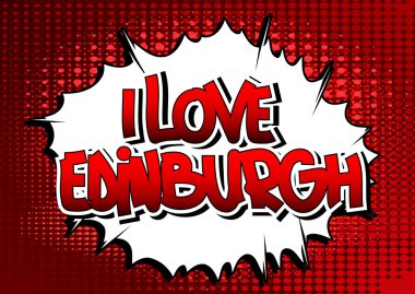 Ben aşk Edinburgh - çizgi roman tarzı kelime