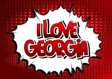 Ben aşk Gürcistan - çizgi roman tarzı kelime