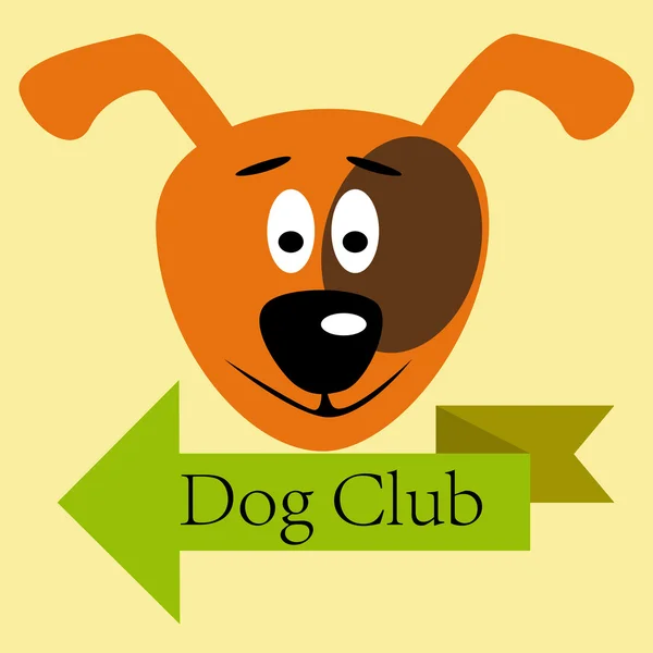 Emblema del club de perro con el texto del club de perro . — Vector de stock