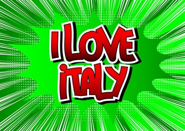 I Love İtalya - çizgi roman tarzı kelime