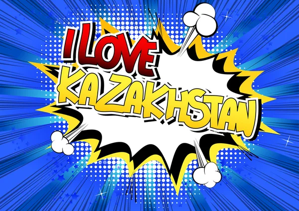 Ik liefde Kazachstan - Comic book stijl word — Stockvector