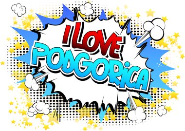 Ben aşk Podgorica - çizgi roman tarzı kelime