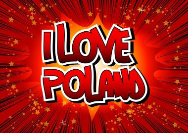 Ben aşk Polonya - çizgi roman tarzı kelime