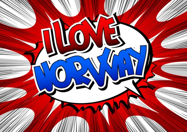 I love norway - ein Wort im Comic-Stil — Stockvektor