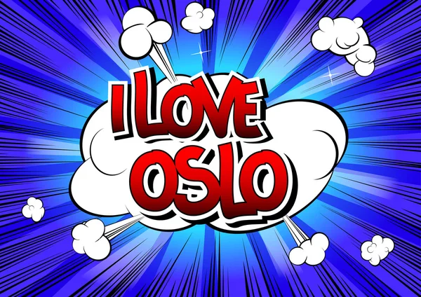 I Love Oslo - Comic book stijl word — Stockvector