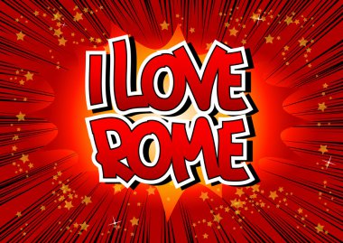 Ben aşk Roma - çizgi roman tarzı kelime