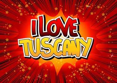 Ben aşk Tuscany - çizgi roman tarzı kelime