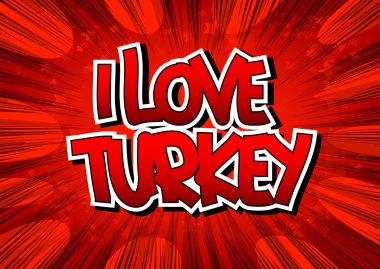 Ben aşk Türkiye - çizgi roman tarzı kelime