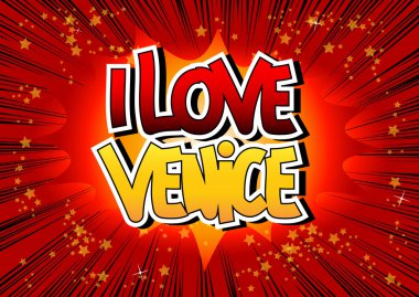 Ben aşk Venedik - çizgi roman tarzı kelime