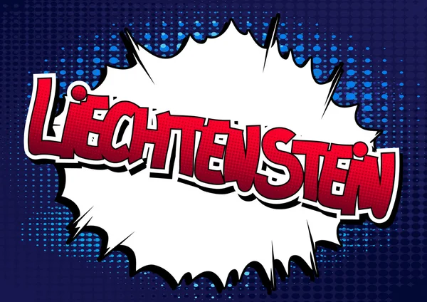 Liechtenstein - Comic book style word — Stock Vector