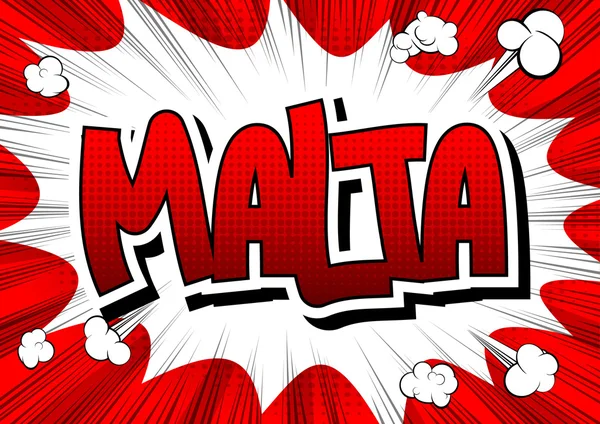 Мальта - коміксів стилі word — стоковий вектор